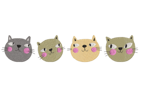 Cat Heads Simple Embroidery Design Review for Craft Fairs