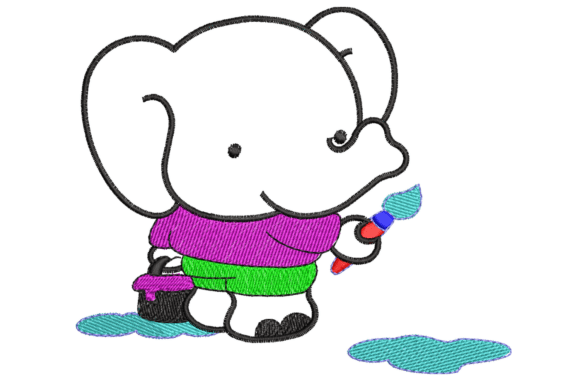 Cute Cartoon Elephant Embroidery Design Review