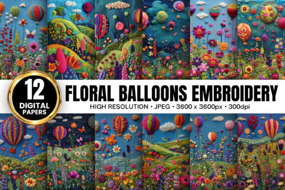 Review: Floral Balloons Digital Paper for Apparel