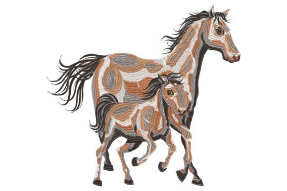 Running Mare and Foal Embroidery Review for Craft Fairs