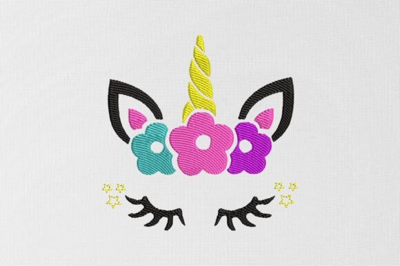 Unicorn Face Embroidery Design for Holiday Gifts
